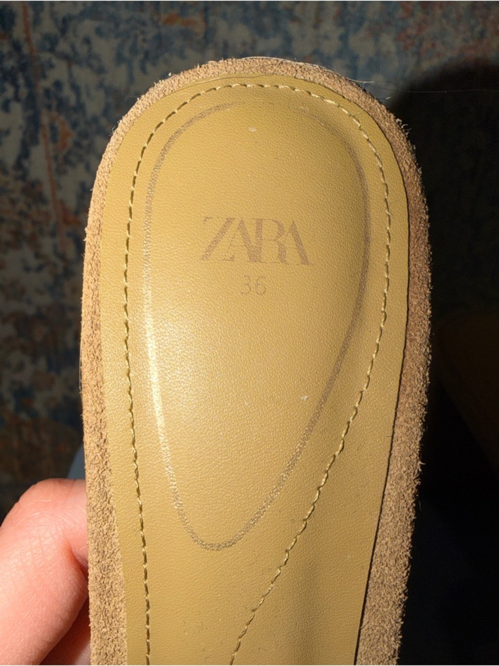 Zara Beige Suede Strappy Block Heel Mules - Picture 3 of 6